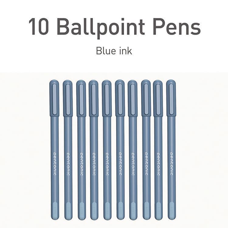 TOPS BUSINESS FORMS PENTONIC Gel Pen, Stick, Fine 0.7 mm, Blue Ink, Frosted Blue Barrel, 10/Pack (PNT13085) thumbnail 3