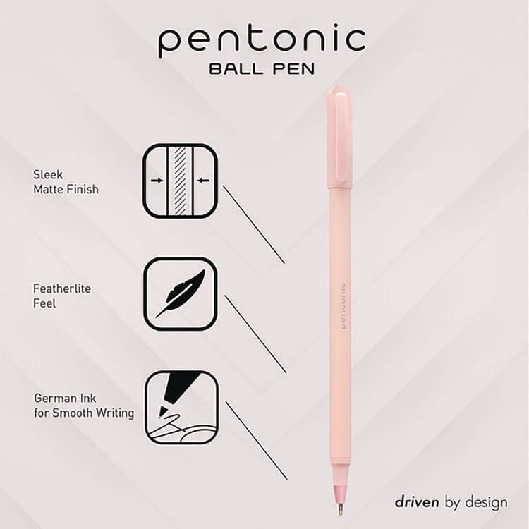 TOPS BUSINESS FORMS PENTONIC Gel Pen, Stick, Fine 0.7 mm, Red Ink, Pale Pink Barrel, 10/Pack (PNT13087) thumbnail 3