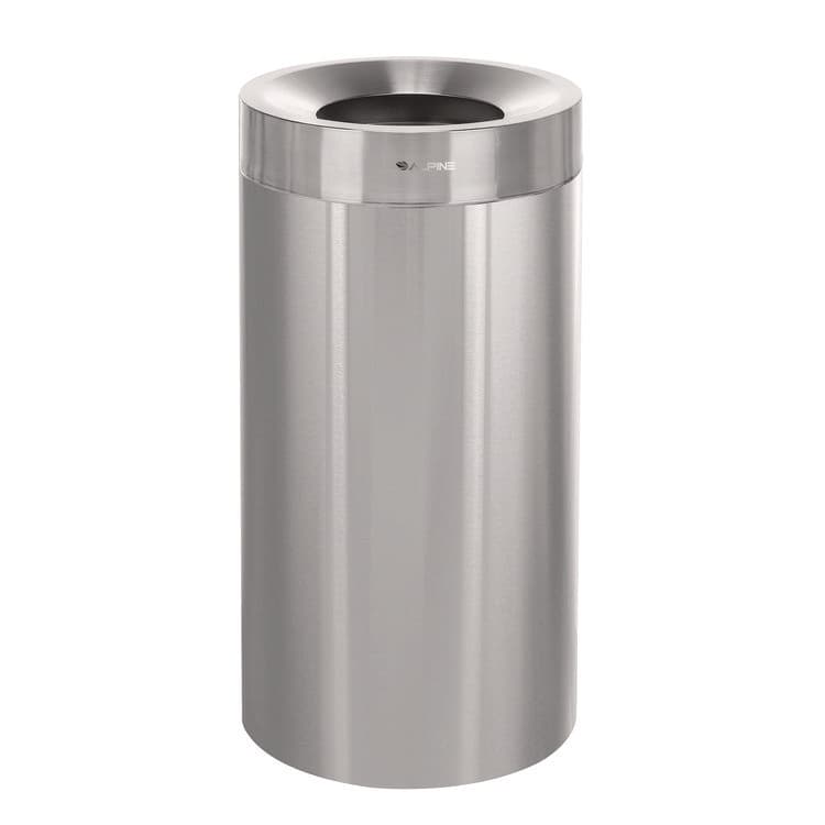 ALPINE INDUSTRIES 27 Gallon Stainless Steel Commercial Indoor Trash Can, Brushed Stainless Steel (ALHALP47527)