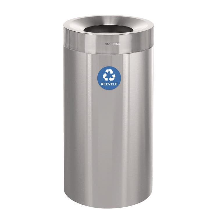 ALPINE INDUSTRIES 27 Gallon Stainless Steel Recycling Can, Brushed Stainless Steel (ALHALP47527R)
