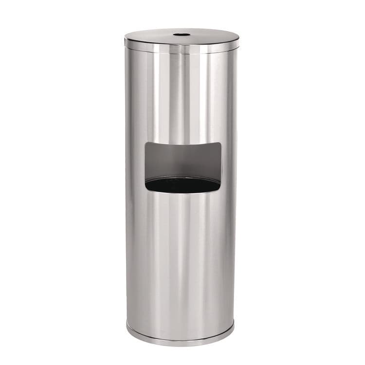 ALPINE INDUSTRIES Stainless Steel 7 Gal Trash Can with Gym Disinfecting Wipes Dispenser (ALHALP4777)