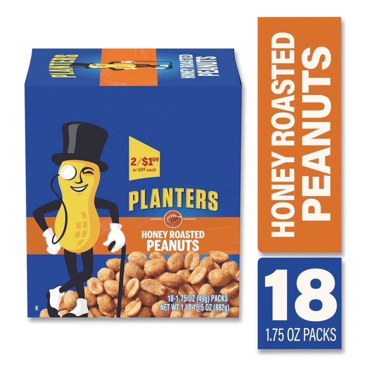 KRAFT FOODS, Honey Roasted Peanuts, 1.75 oz Tube, 18/Box (GRR20900625) thumbnail 3