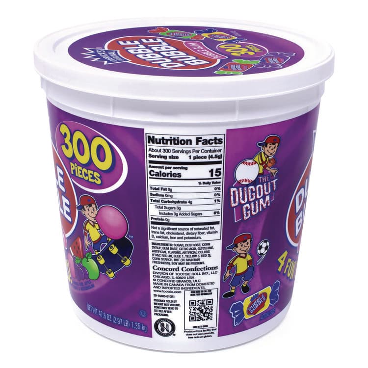 TOOTSIE ROLL INDUSTRIES Bubble Gum Assorted Flavor Twist Tub, 300 Pieces/Tub, 1 Tub/Carton (GRR22000223) thumbnail 3
