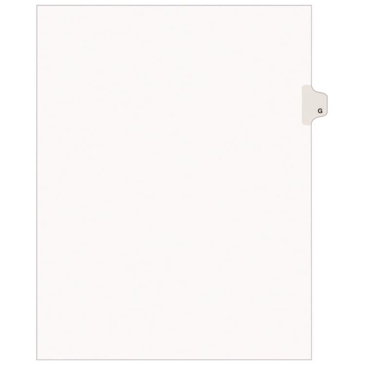 AVERY PRODUCTS CORPORATION Preprinted Legal Exhibit Side Tab Index Dividers, Avery Style, 26-Tab, G, 11 x 8.5, White, 25/Set, (1407) (AVE01407)