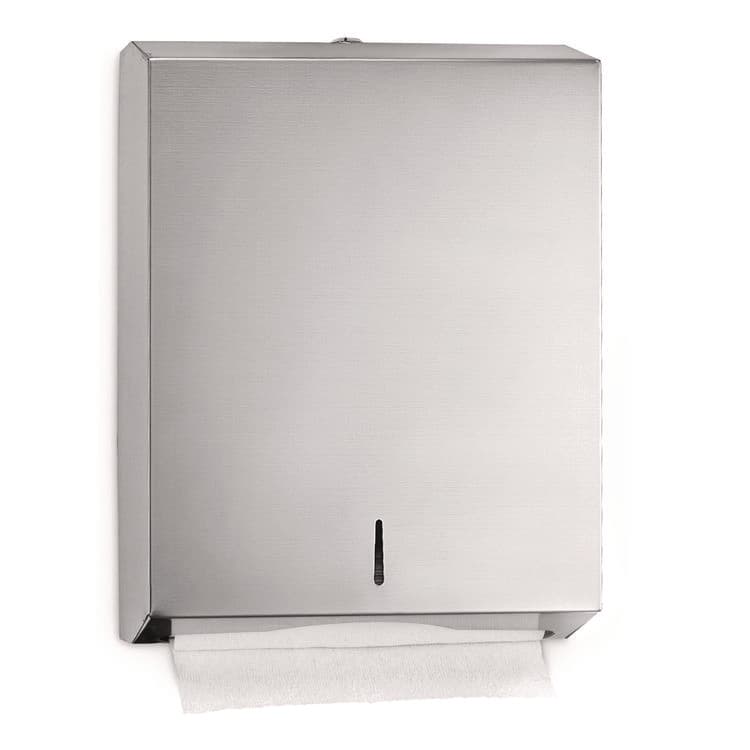 ALPINE INDUSTRIES Vertical C-Fold/Multi-Fold Paper Towel Dispenser, 14.5 x 4 x 11.2, Brushed Stainless Steel (ALHALP480)