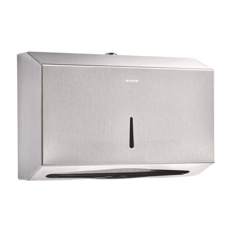 ALPINE INDUSTRIES Horizontal C-Fold/Multi-Fold Paper Towel Dispenser, 7.08 x 3.93 x 10.82, Brushed Nickel (ALHALP481S)