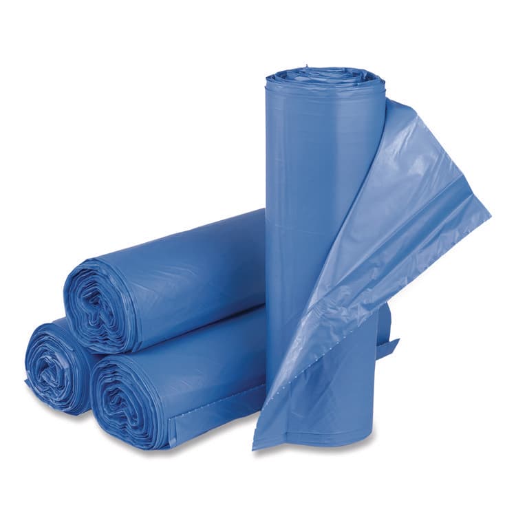 INTEGRATED BAGGING SYSTEMS High-Density Commercial Can Liners, 60 gal, 18 mic, 40" x 48", Blue, 200/Carton (IBSBRS404818BL)