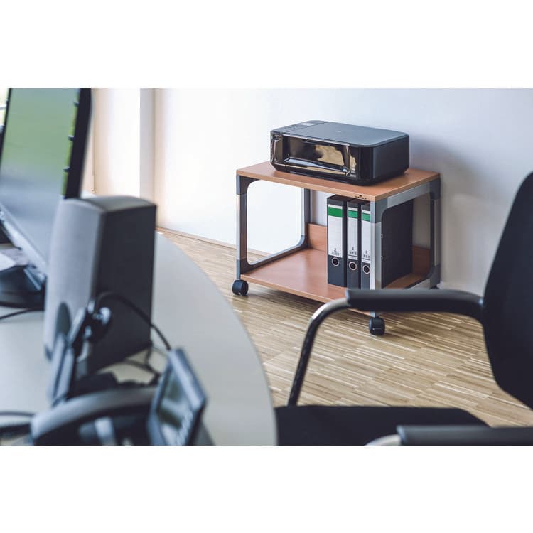 DURABLE OFFICE PRODUCTS CORP. System 48 Multi-Function Trolley, Metal, 2 Shelves, 23.6 x 18.7 x 17, Beech (DBL3710124) thumbnail 4