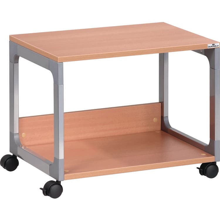 DURABLE OFFICE PRODUCTS CORP. System 48 Multi-Function Trolley, Metal, 2 Shelves, 23.6 x 18.7 x 17, Beech (DBL3710124)