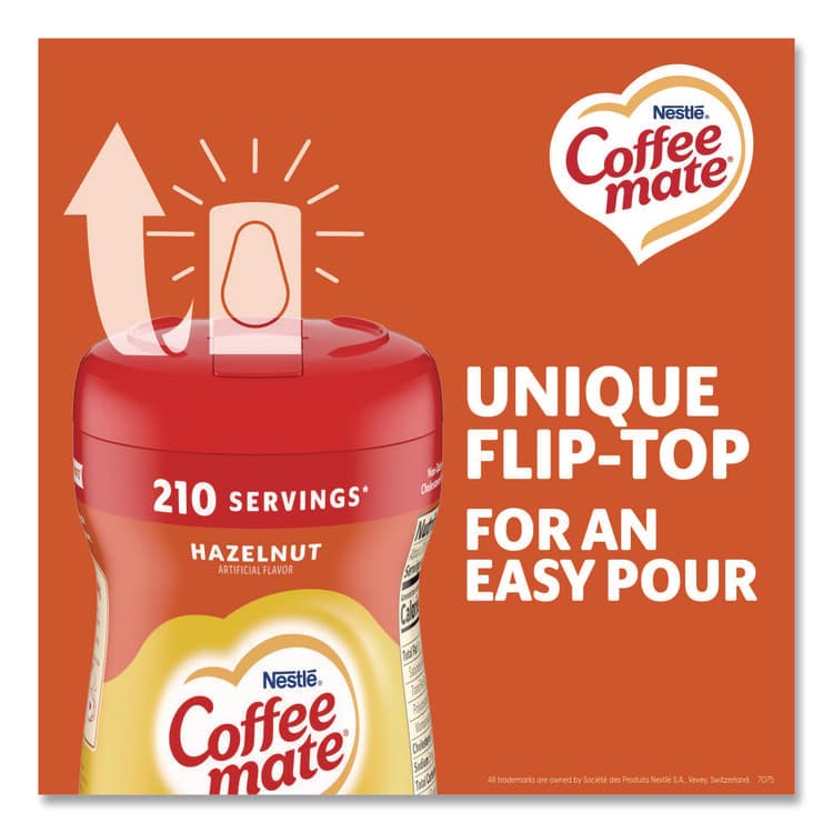 NESTLE Non-Dairy Powdered Creamer, Hazelnut, 15 oz Canister, 12/Carton (NES12345CT) thumbnail 4
