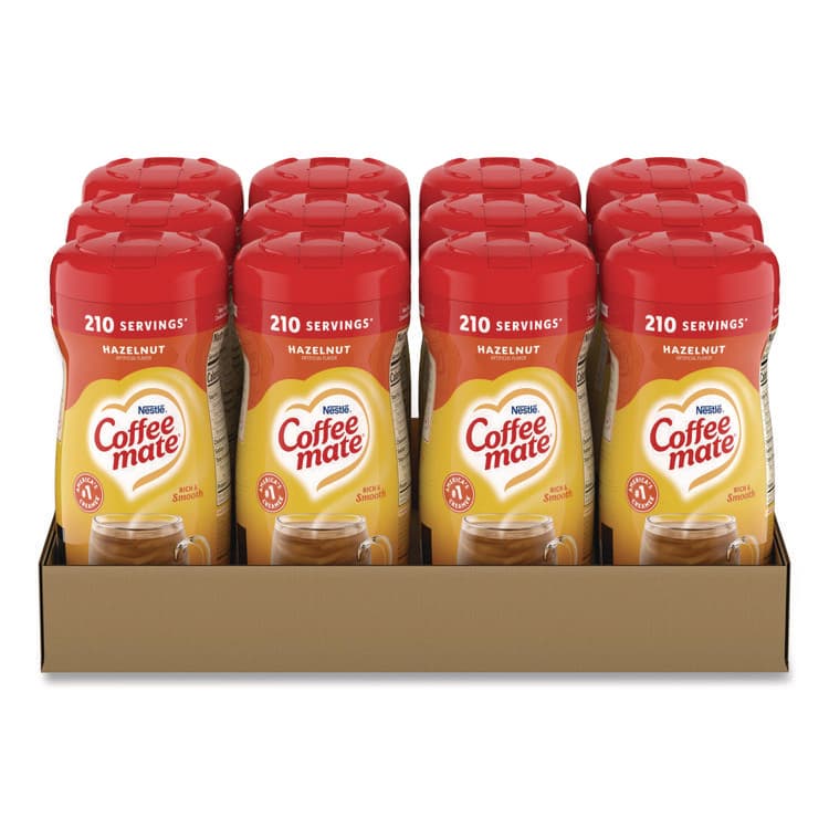 NESTLE Non-Dairy Powdered Creamer, Hazelnut, 15 oz Canister, 12/Carton (NES12345CT)