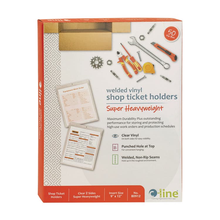 C-LINE PRODUCTS, Clear Vinyl Shop Ticket Holders, Super Heavy-Duty, Top Load 9 x 12 Insert, Clear Front, 50/Box (CLI80912) thumbnail 2