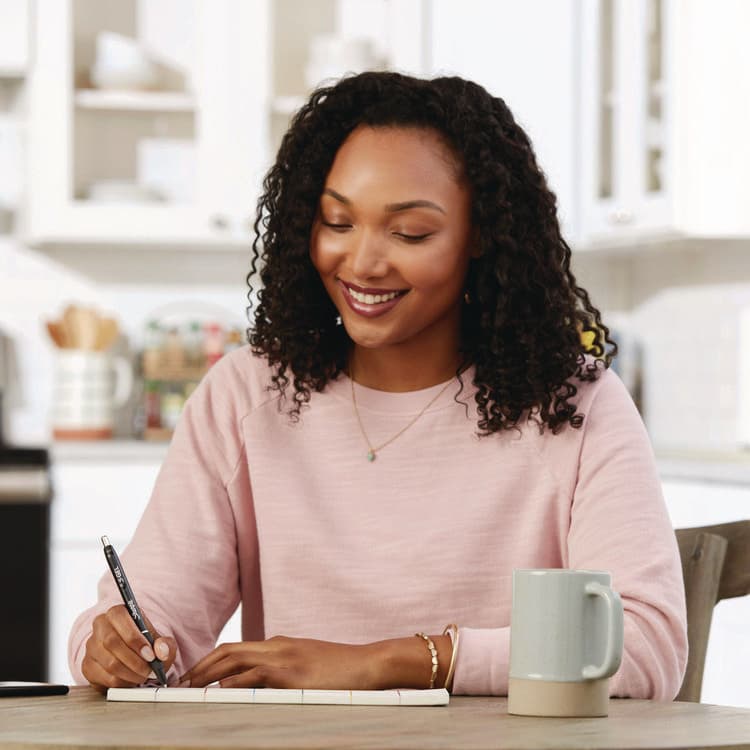 SANFORD S-Gel High-Performance Gel Pens, Retractable, Medium 0.7 mm, Assorted Ink Colors, Black Barrel, 8/Pack (SAN2126231) thumbnail 2