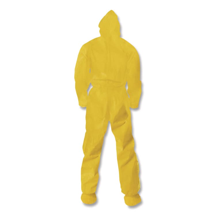 KIMBERLY-CLARK PROFESSIONAL A70 Chemical Spray Protection Coveralls, Elastic Wrists, Ankles, Hood and Boots, Large, Yellow, 12/Carton (ANS00683) thumbnail 2