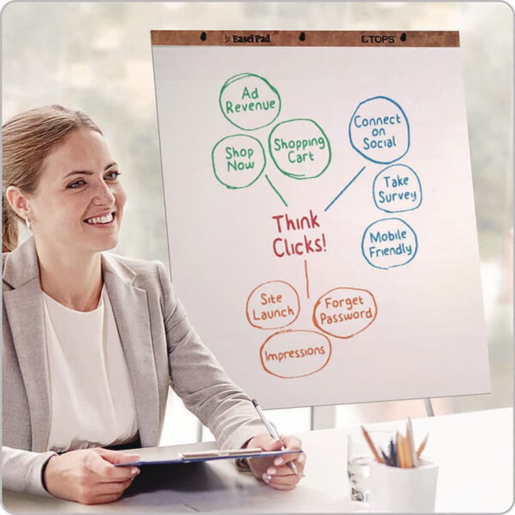 TOPS BUSINESS FORMS Easel Pads, Unruled, (50) White 27 x 34 Sheets, 2/Carton (TOP7903) thumbnail 3