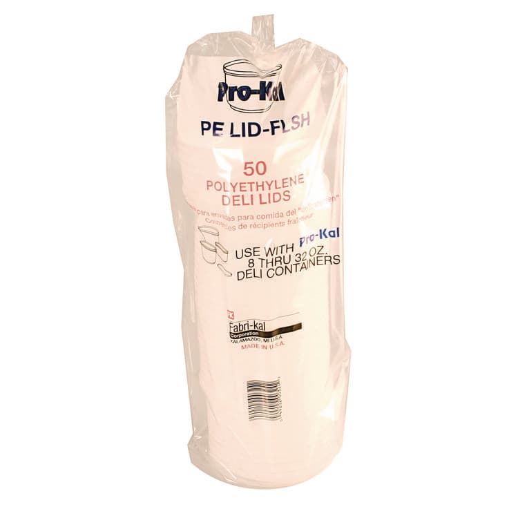 FABRI-KAL Pro Kal Polyethylene Flush Fill Round Deli Lids, 4.6" Diameter, Clear, Plastic, 500/Carton (FABPELID) thumbnail 3
