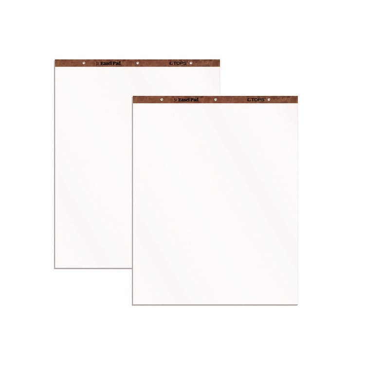 TOPS BUSINESS FORMS Easel Pads, Unruled, (50) White 27 x 34 Sheets, 2/Carton (TOP7903)
