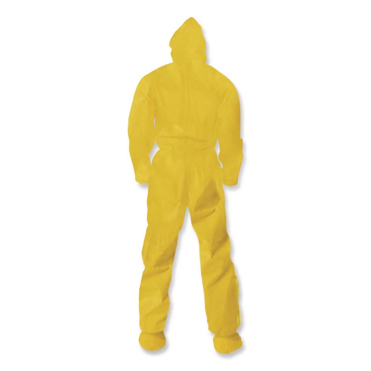 KIMBERLY-CLARK PROFESSIONAL A70 Chemical Spray Protection Coveralls, Elastic Wrists, Ankles, Hood and Boots, 2X-Large, Yellow, 12/Carton (ANS00685) thumbnail 2