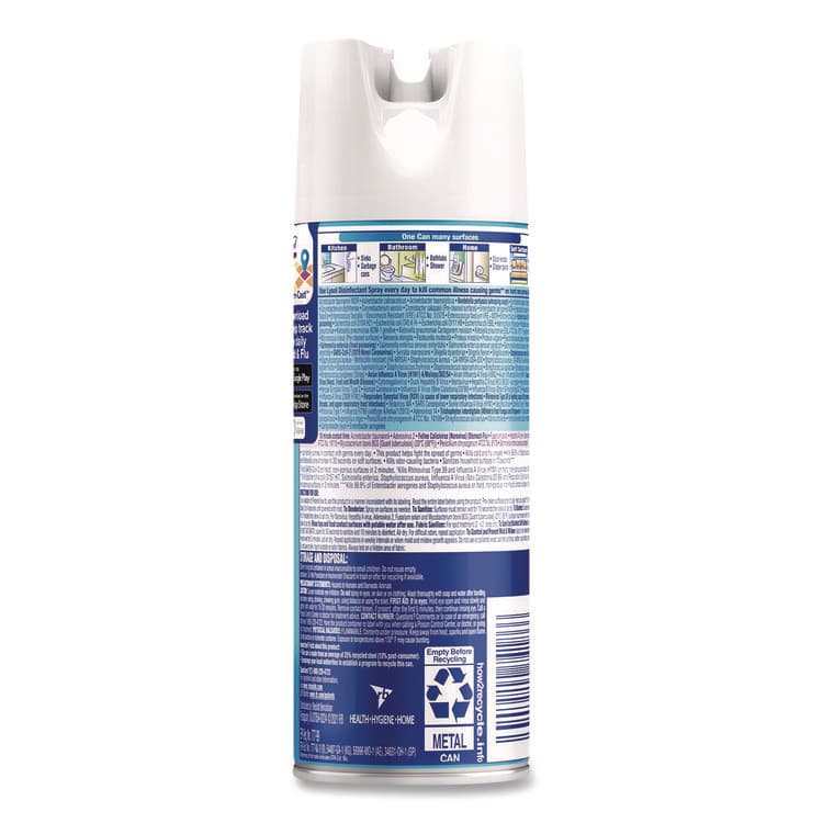 RECKITT BENCKISER Disinfectant Spray, Crisp Linen Scent, 12.5 oz Aerosol Spray, 12/Carton (RAC74186) thumbnail 3