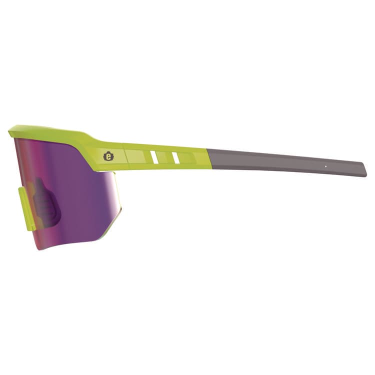 ERGODYNE CORPORATION Skullerz AEGIR Anti-Scratch Enhanced Anti-Fog Safety Glasses, Lime Half Frame, Polarized Mirrored Purple Single Lens (EGO55061) thumbnail 3