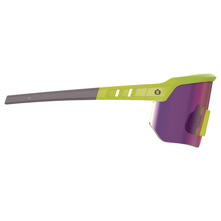ERGODYNE CORPORATION Skullerz AEGIR Anti-Scratch Enhanced Anti-Fog Safety Glasses, Lime Half Frame, Polarized Mirrored Purple Single Lens (EGO55061) thumbnail 4