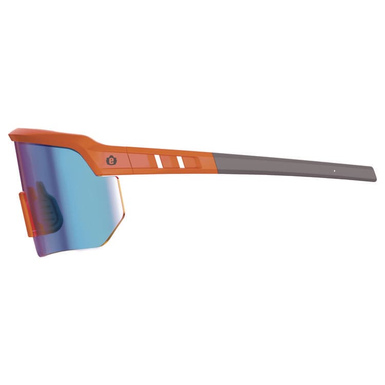 ERGODYNE CORPORATION Skullerz AEGIR Anti-Scratch Enhanced Anti-Fog Safety Glasses, Orange Half Frame, Polarized Mirrored Blue Single Lens (EGO55062) thumbnail 3