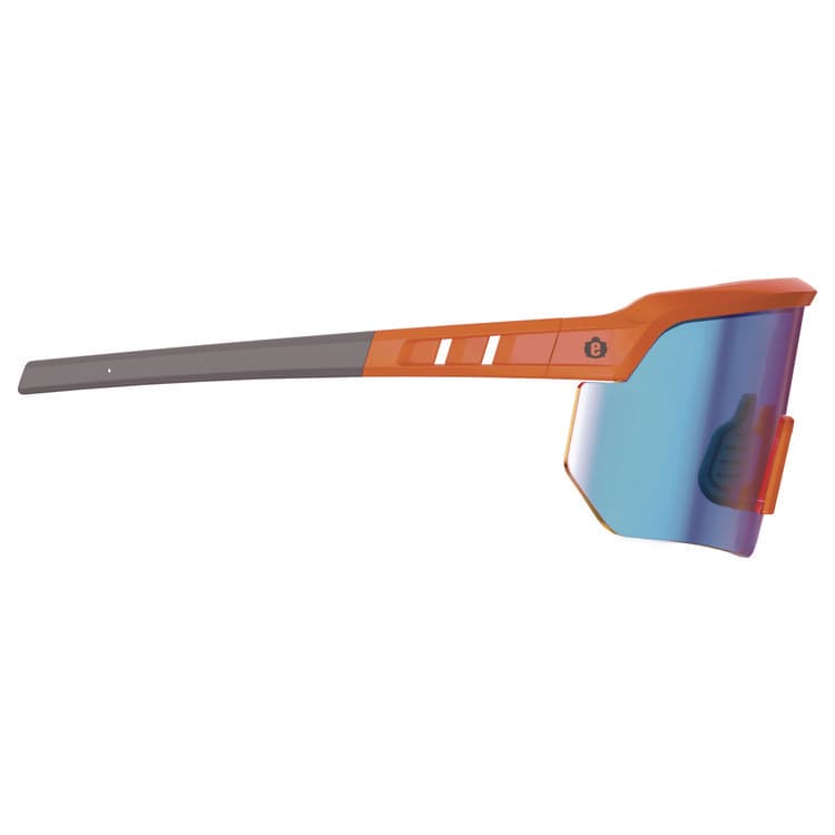 ERGODYNE CORPORATION Skullerz AEGIR Anti-Scratch Enhanced Anti-Fog Safety Glasses, Orange Half Frame, Polarized Mirrored Blue Single Lens (EGO55062) thumbnail 4
