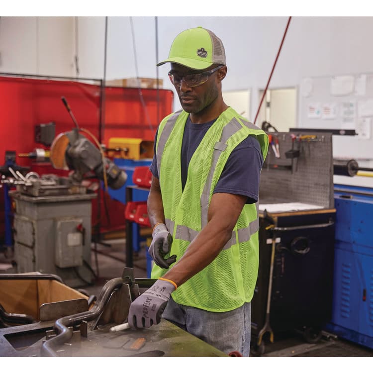 TENACIOUS HOLDINGS, . GloWear 8205HL-ECO Class 2 Recycled Hi-Vis Vest, Mesh, Polyester, X-Small, Lime (EGO21981) thumbnail 3