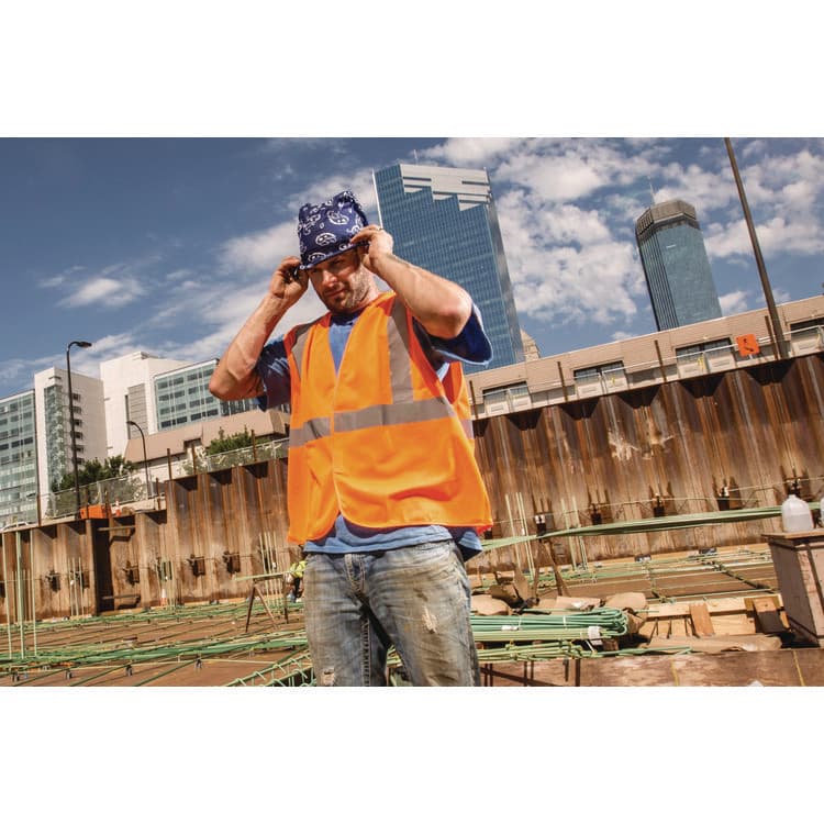 TENACIOUS HOLDINGS, . GloWear 8205HL-ECO Class 2 Recycled Hi-Vis Vest, Mesh, Polyester, Large/X-Large, Orange (EGO21995) thumbnail 3