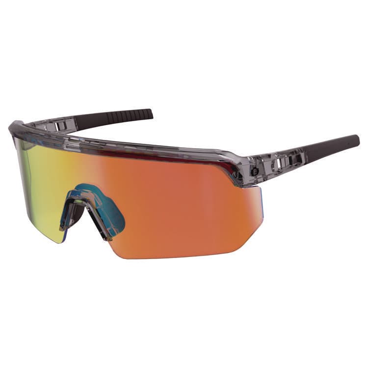 ERGODYNE CORPORATION Skullerz AEGIR Anti-Scratch Enhanced Anti-Fog Safety Glasses, Clear Smoke Half Frame, Polarized Mirrored Orange Single Lens (EGO55060)