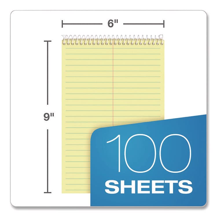 TOPS BUSINESS FORMS Docket Steno Pad, Forest Green Cover, Gregg Rule, (100) Canary Yellow 6 x 9 Sheets (TOP63851) thumbnail 2