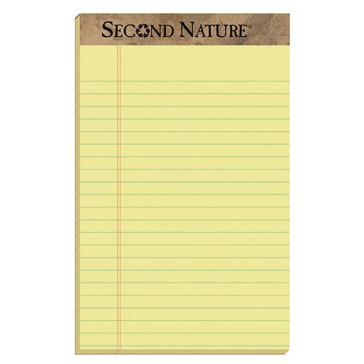 TOPS BUSINESS FORMS Second Nature Recycled Ruled Pads, Narrow Rule, (50) Canary Yellow 5 x 8 Sheets, Dozen (TOP74840)