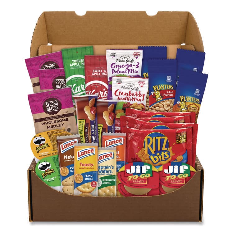 SNACK BOX PROS On The Go Snack Box, 27 Assorted Snacks/Box (GRR700S0009)