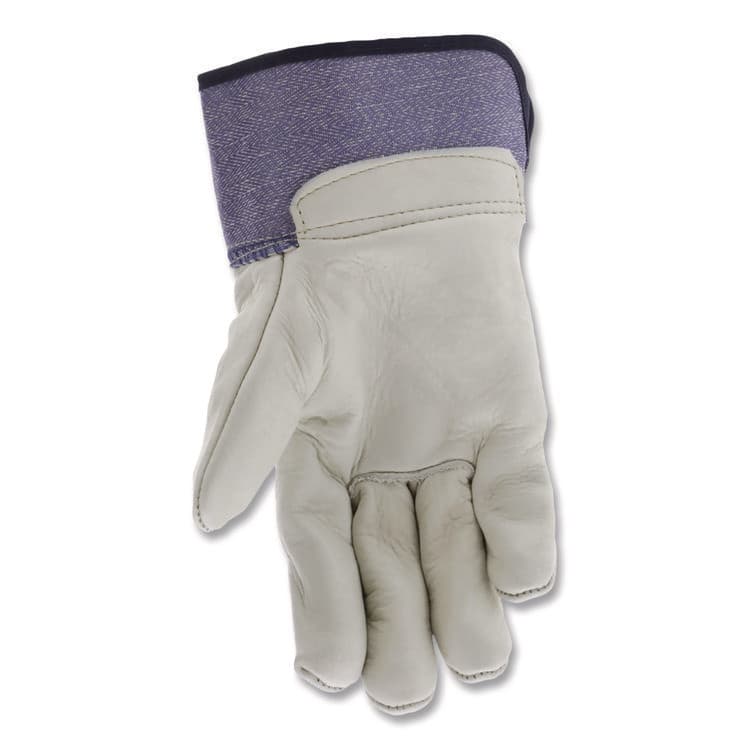 MCR SAFETY Mustang Leather Palm Gloves, Gunn Cut, Wing Thumb, X-Large, Blue/Cream, 12 Pairs (MPG1935XL) thumbnail 2