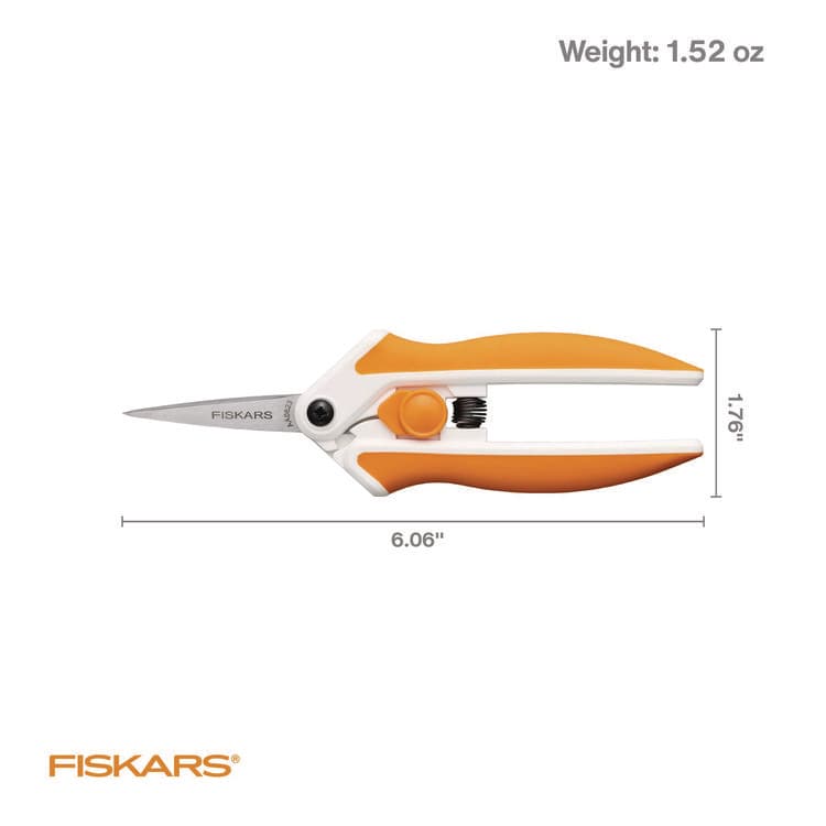 FISKARS MANUFACTURING CORP Micro-Tip Easy Action Scissors, 6.1" Long, 1.75" Cut Length, Orange/White Handle (FSK1069767) thumbnail 4