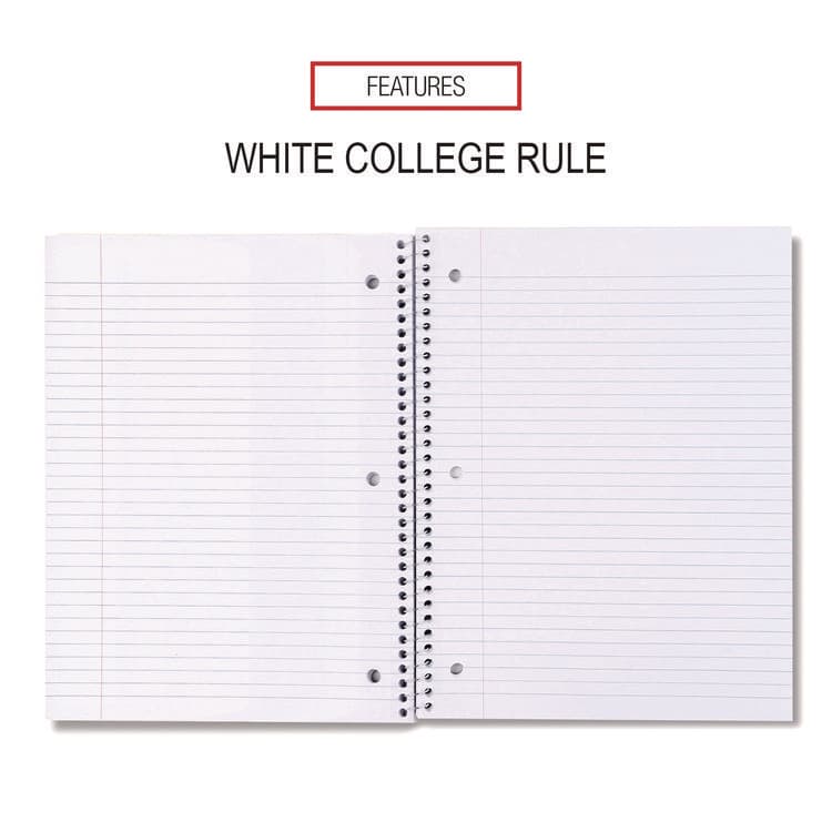 UNIVERSAL OFFICE PRODUCTS Wirebound Notebook, 1-Subject, Medium/College Rule, Assorted Cover Colors, (70) 10.5 x 8 Sheets, 4/Pack (UNV66614) thumbnail 3