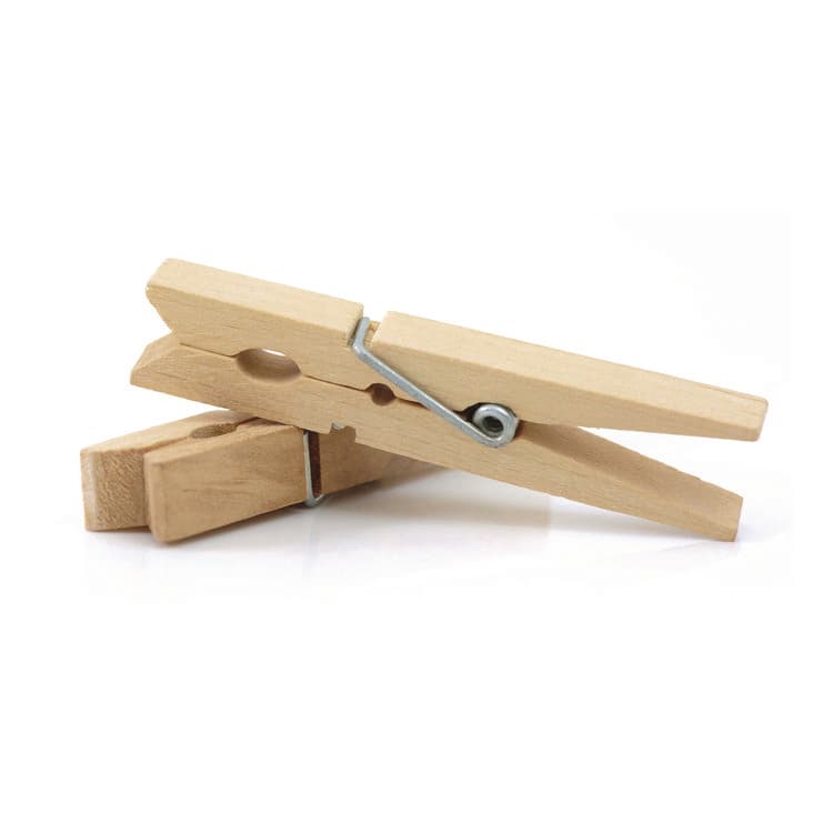 PACON CORPORATION Wood Spring Clothespins, 3.38" Length, Natural, 50/Pack (CKC365801) thumbnail 3