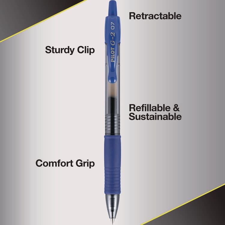 PILOT CORP. OF AMERICA G2 Premium Gel Pen Convenience Pack, Retractable, Fine 0.7 mm, Blue Ink, Smoke/Blue Barrel, 36/Pack (PIL84066) thumbnail 4