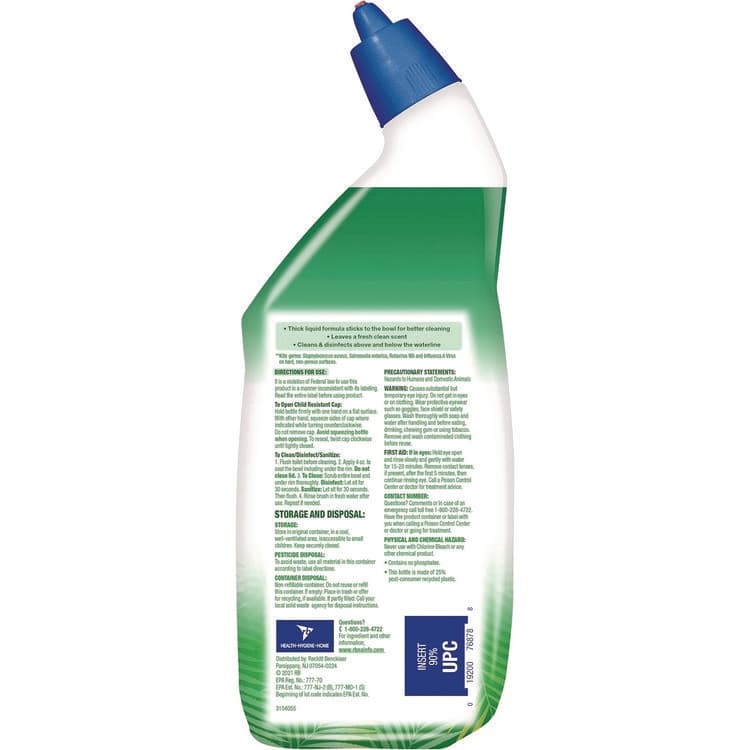 RECKITT BENCKISER Cling and Fresh Toilet Bowl Cleaner, Forest Rain Scent, 24 oz, 2/Pack (RAC98015PK) thumbnail 2