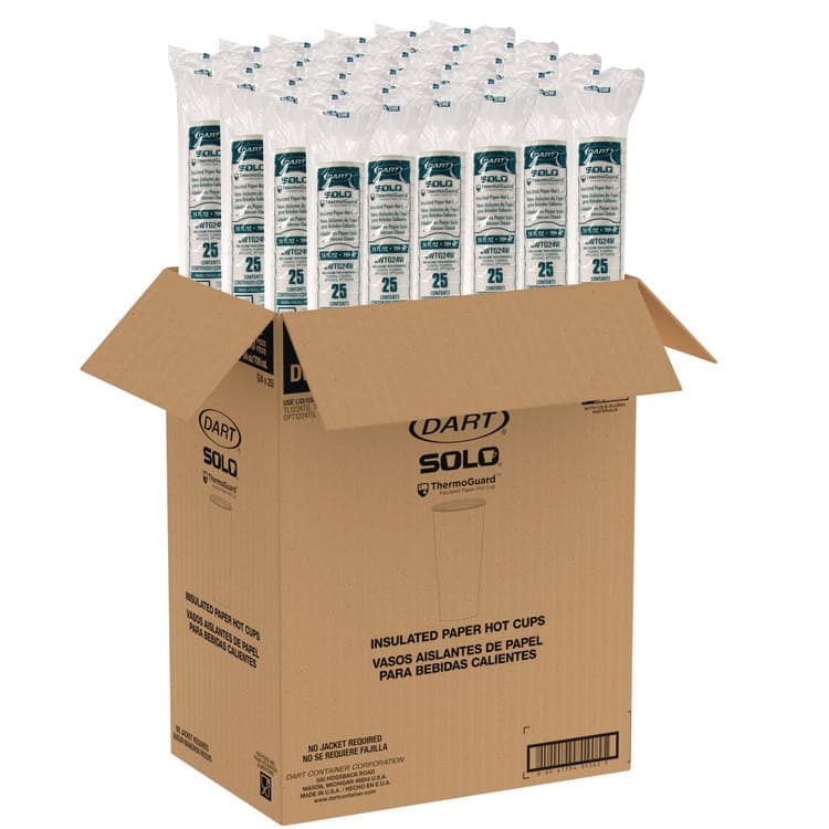 DART Thermoguard Insulated Paper Hot Cups, 24 oz, White Sustainable Forest Design, 600/Carton (SCCDWTG24W) thumbnail 4