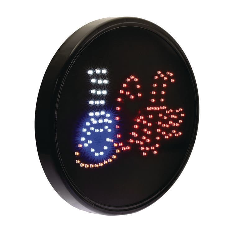 ALPINE INDUSTRIES LED Oval Coffee Sign, 23 x 14, Black Frame, Blue/Red Graphics (ALHALP49705) thumbnail 4