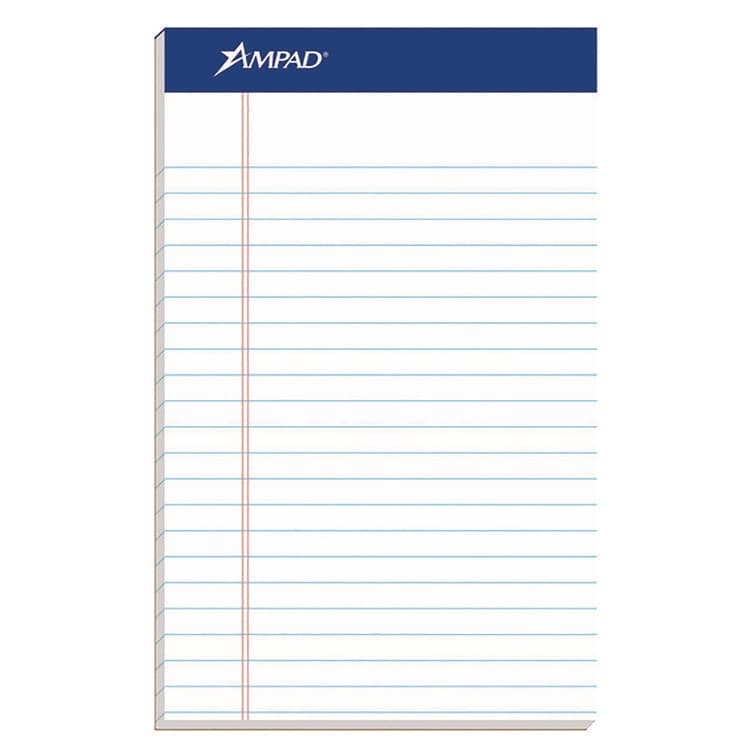 AMPAD/DIV. OF AMERCN PD&PPR Perforated Writing Pads, Narrow Rule, (50) White 5 x 8 Sheets, Dozen (TOP20304) thumbnail 3