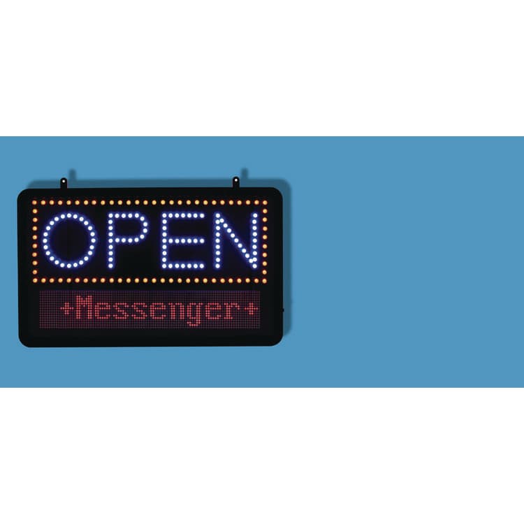 ALPINE INDUSTRIES LED Programmable Message Board Open Sign, 22 x 13, Black Frame, Blue/Red Graphics (ALHALP49710) thumbnail 3