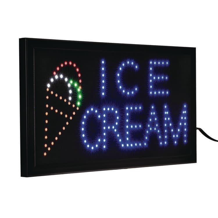 ALPINE INDUSTRIES LED Rectangular Ice Cream Sign, 19 x 10, Black Frame, Blue/Green/Orange/Red/White Graphics (ALHALP49713) thumbnail 4