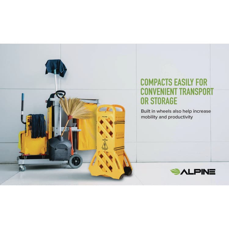 ALPINE INDUSTRIES Expandable Portable Fence Barrier Safety Barricade, Plastic, 1.97 x 153.54 x 39.76, Yellow (ALHALP499BAR) thumbnail 2
