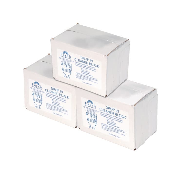 FRESH PRODUCTS Drop-In Tank Non-Para Cleaner Block, Unscented, Blue, 24/Box, 3 Boxes/Carton (FRS24DIFCT)