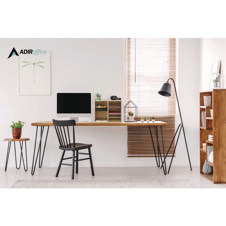 ADIROFFICE Wood Adjustable 12 Compartment Literature Organizer, 12 Sections, Letter Size, 20 x 11.8 x 16.3, White (ALHI50012WHI) thumbnail 2