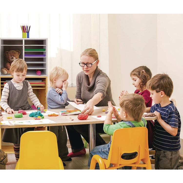 ADIROFFICE Wood Adjustable 12 Compartment Literature Organizer, 12 Sections, Letter Size, 20 x 11.8 x 16.3, White (ALHI50012WHI) thumbnail 4