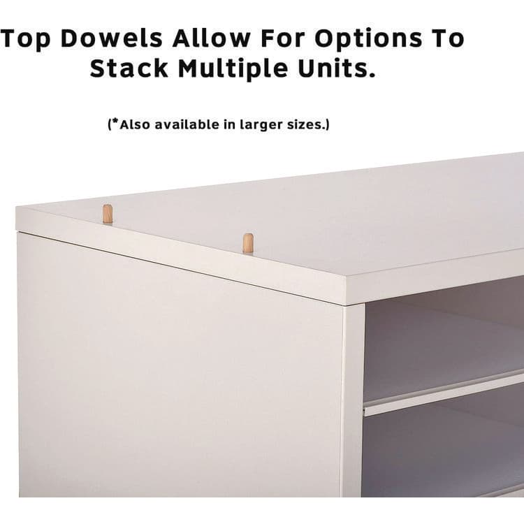 ADIROFFICE Wood Adjustable 12 Compartment Literature Organizer, 12 Sections, Letter Size, 20 x 11.8 x 16.3, White (ALHI50012WHI) thumbnail 3