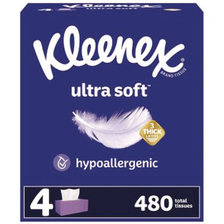KIMBERLY CLARK Ultra Soft Facial Tissue, 3-Ply, White, 120 Sheets/Box, 4 Boxes/Pack, 6 Packs/Carton (KCM54315)